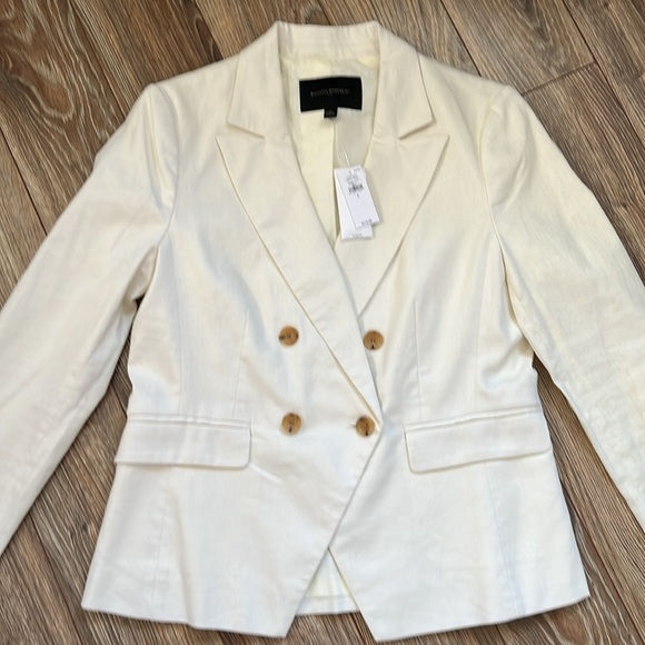 Banana Republic Ivory Linen Double Breasted Blazer - Picture 10 of 16
